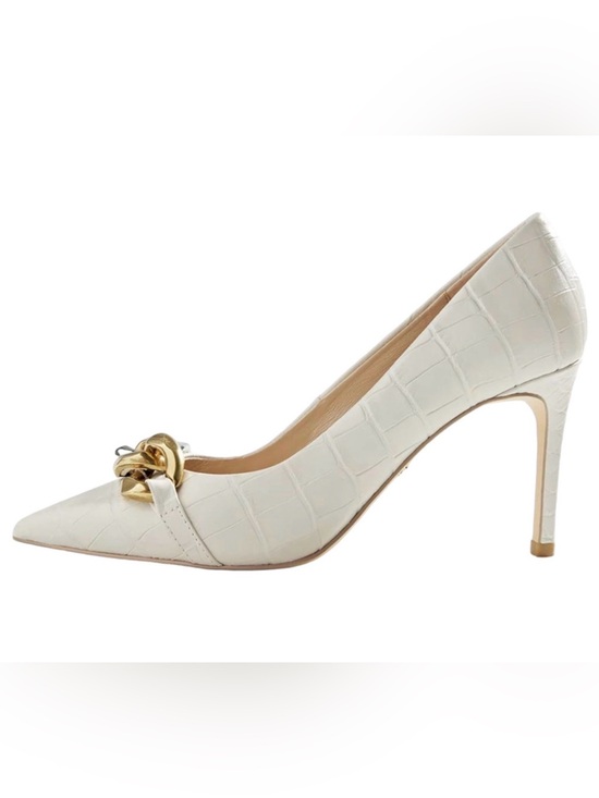 White House Black Market Shoes - WHITE HOUSE BLACK MARKET SIGNATURE CHAIN CROC LEATHER HEELS PUMPS SHOES SZ 7